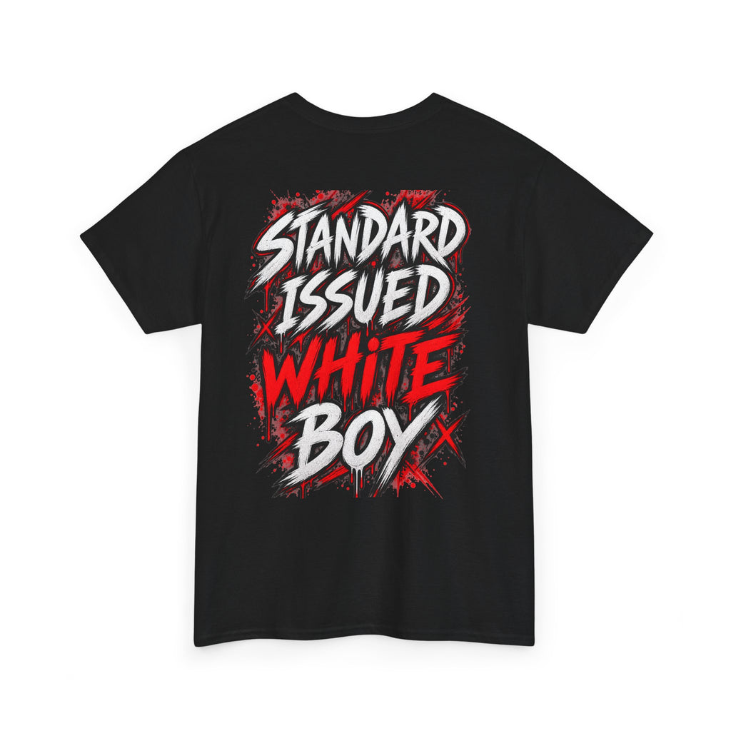 Standard Issued White Boy T-Shirt | Funny Back Print Graphic Tee
