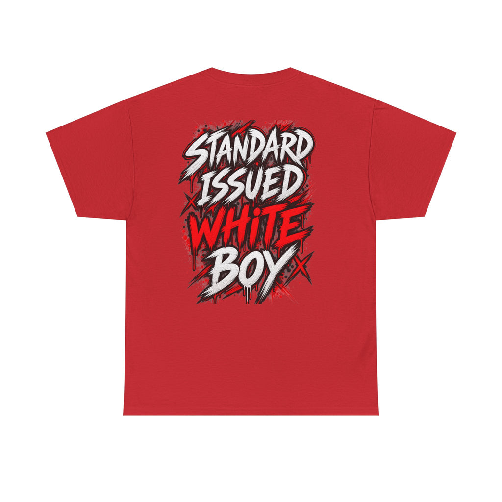 Standard Issued White Boy T-Shirt | Funny Back Print Graphic Tee