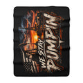 We Stay Pumping Sherpa Blanket – Oilfield Blue Collar Throw Blanket