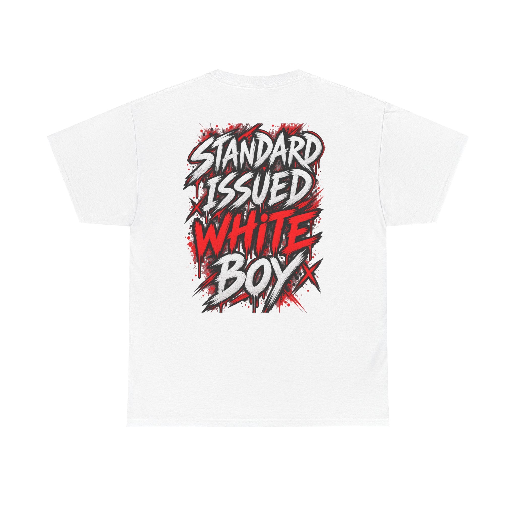 Standard Issued White Boy T-Shirt | Funny Back Print Graphic Tee
