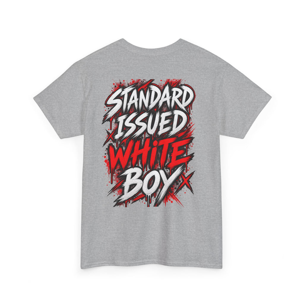 Standard Issued White Boy T-Shirt | Funny Back Print Graphic Tee