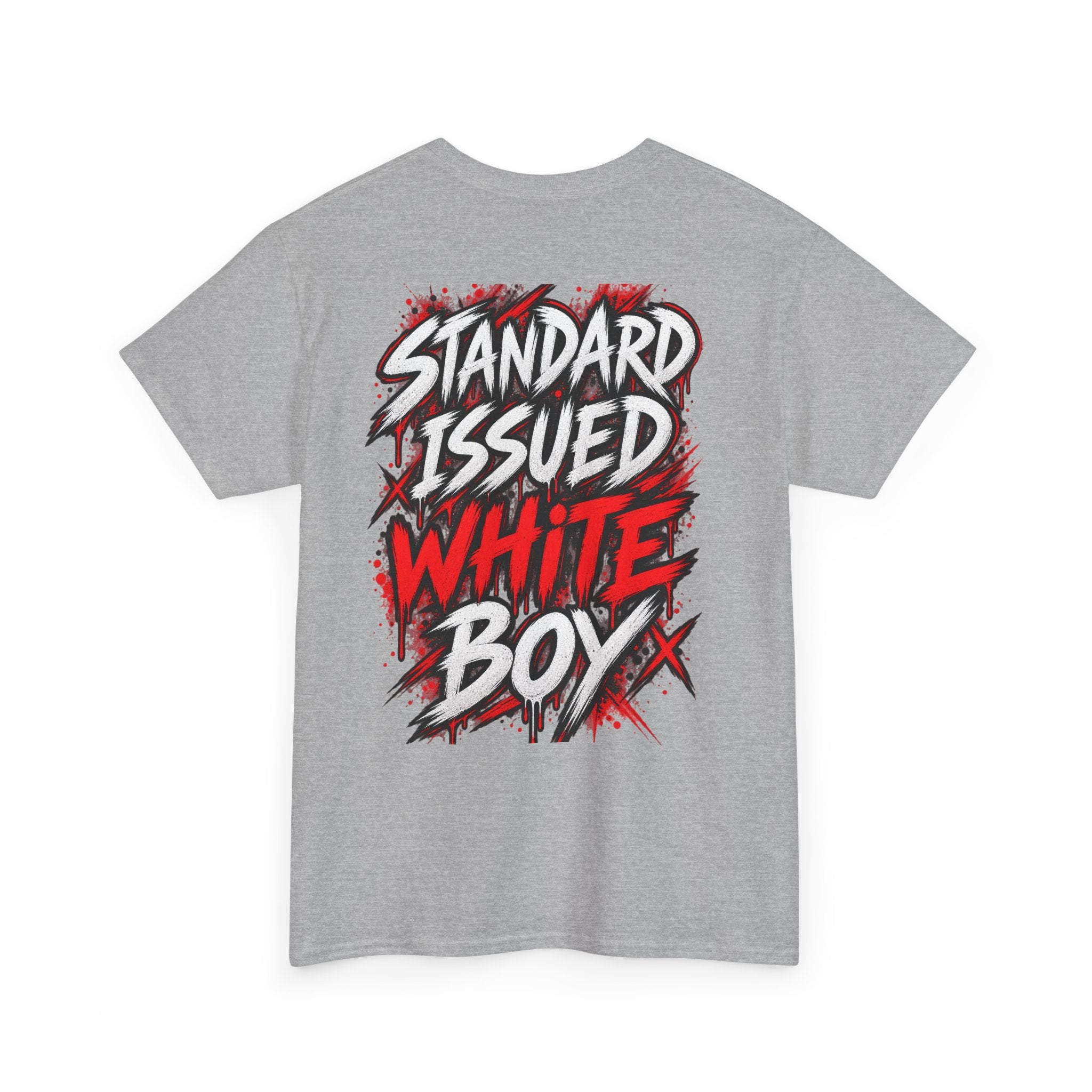 Standard Issued White Boy T-Shirt | Funny Back Print Graphic Tee