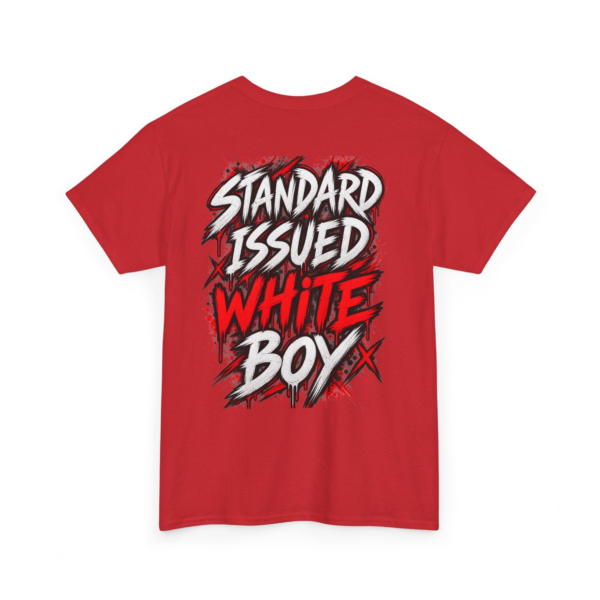 Standard Issued White Boy T-Shirt | Funny Back Print Graphic Tee