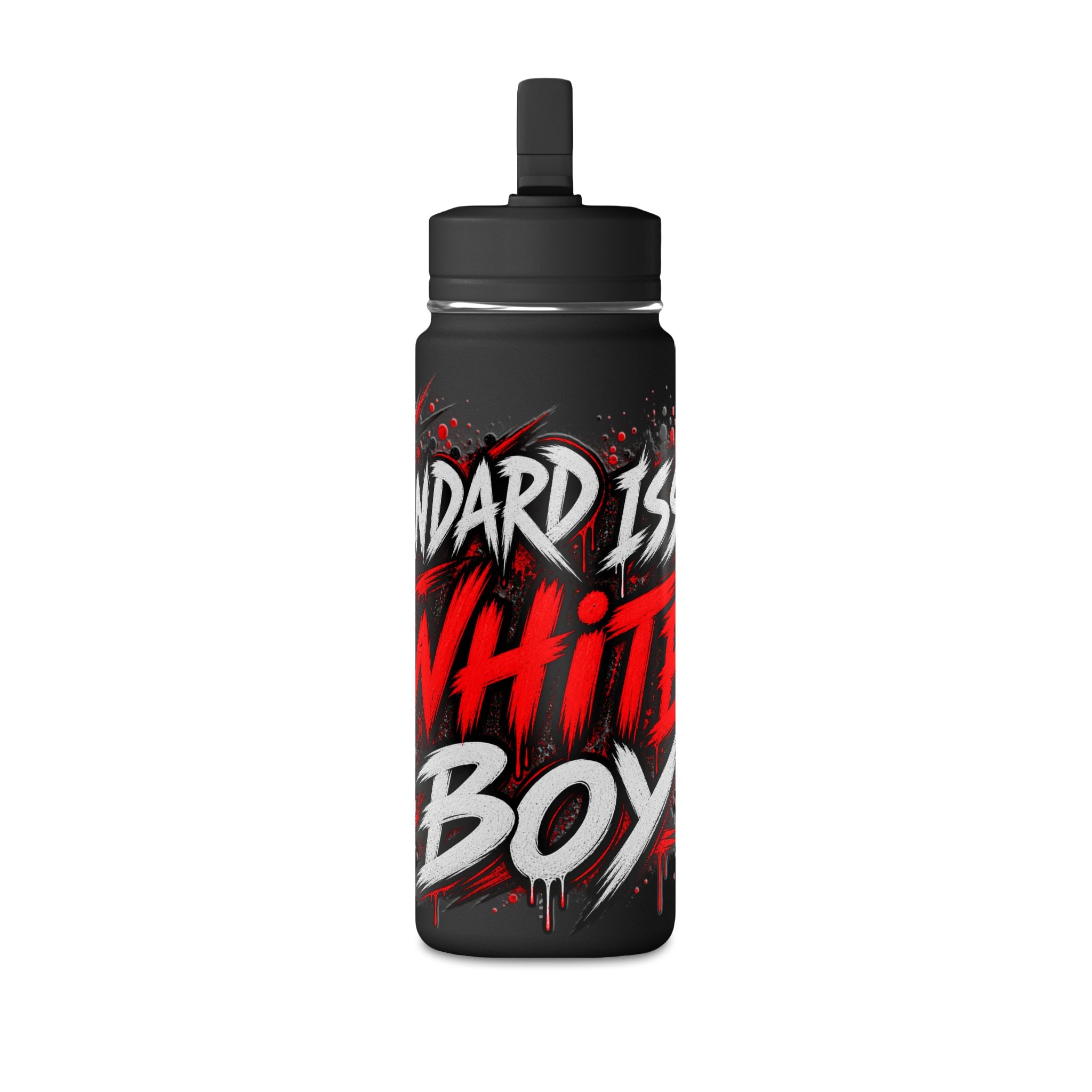 Standard Issued White Boy Tumbler | Funny Red & Black Cup | Sarcastic Gift for Him