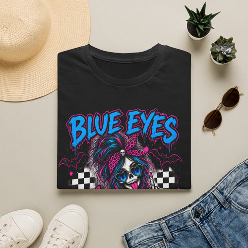 Blue Eyes, Thick Thighs & Mental Issues T-Shirt | Gothic Dark Humor Graphic Tee