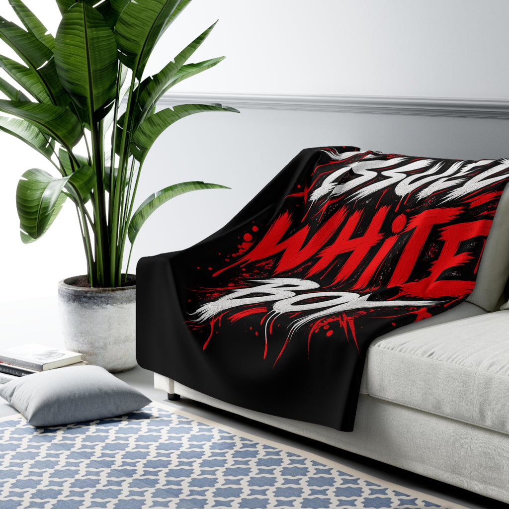 Standard Issued White Boy Sherpa Fleece Blanket