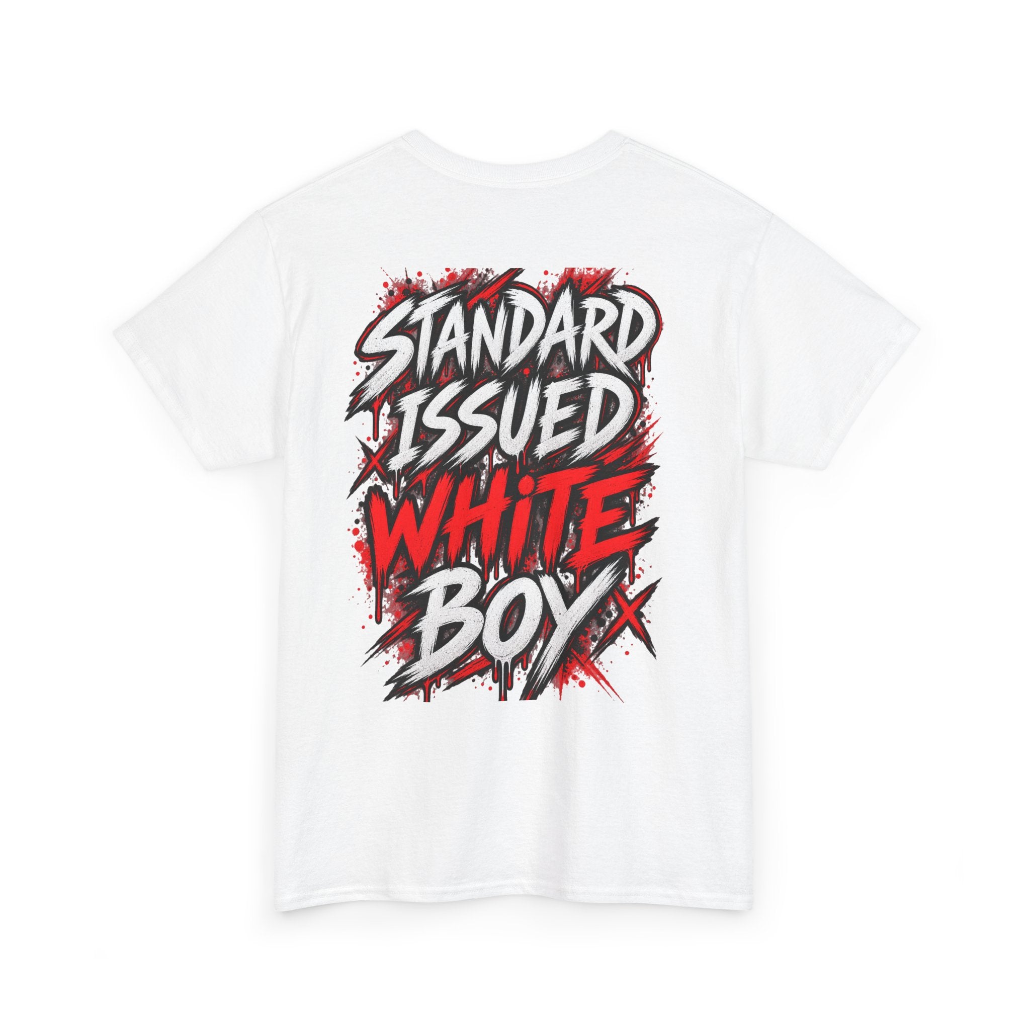 Standard Issued White Boy T-Shirt | Funny Back Print Graphic Tee