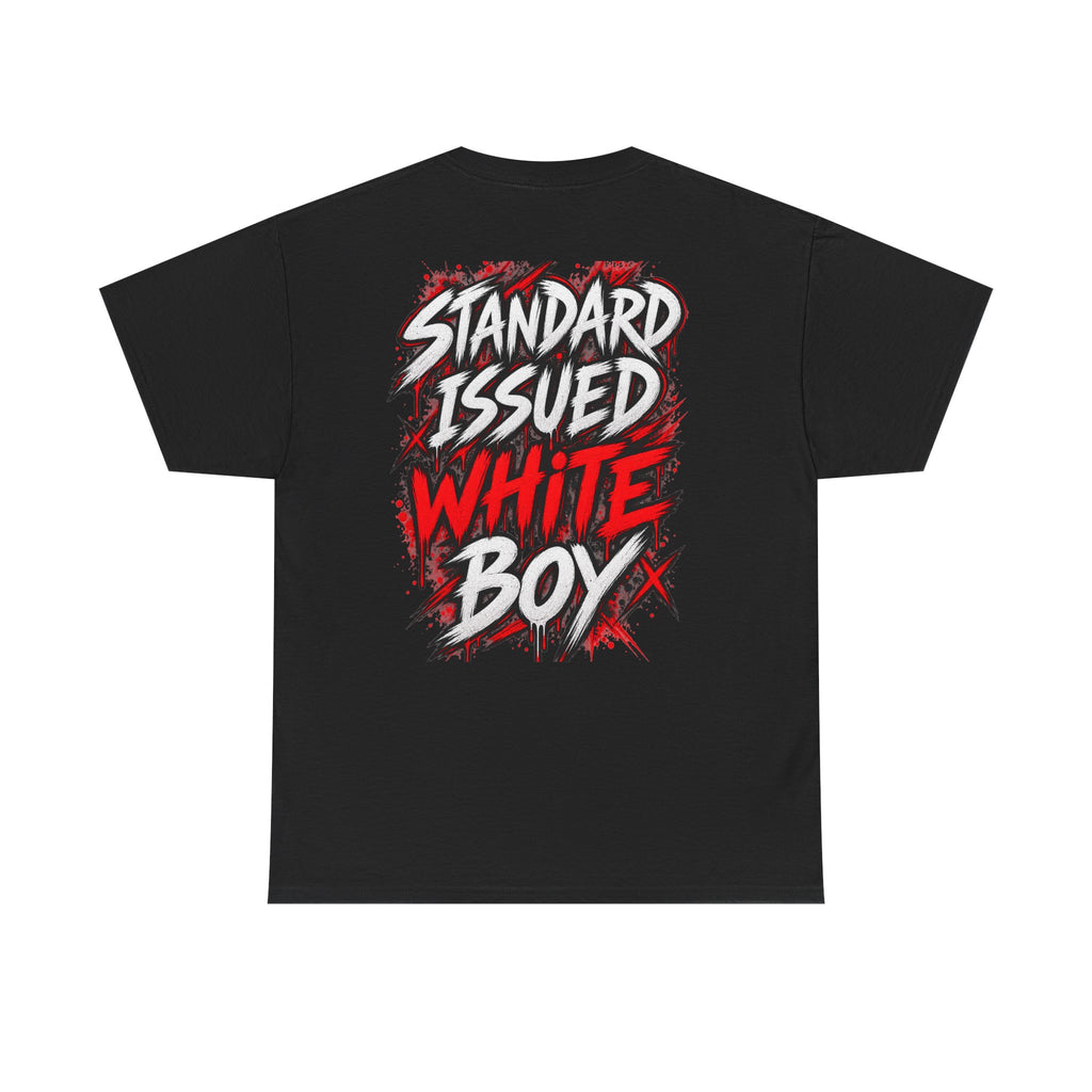 Standard Issued White Boy T-Shirt | Funny Back Print Graphic Tee